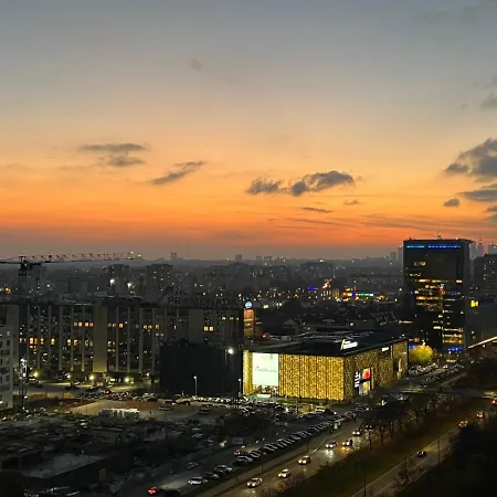 Skyscrapper Z Widokiem Na Panorame Warszawy