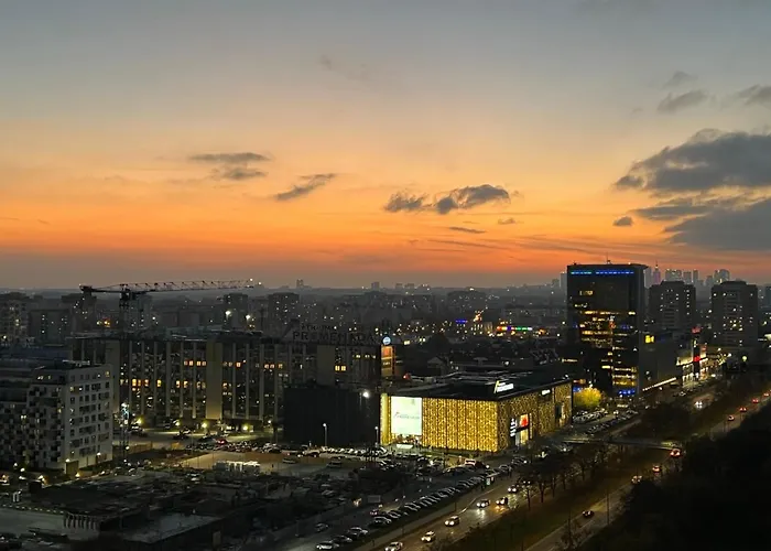 Skyscrapper Z Widokiem Na Panorame Warszawy