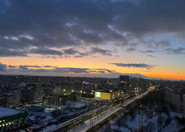 شقة Skyscrapper Z Widokiem Na Panorame Warszawy وارسو