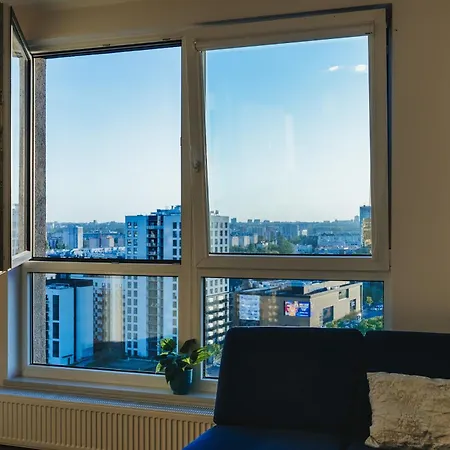 Skyscrapper Z Widokiem Na Panorame Warszawy